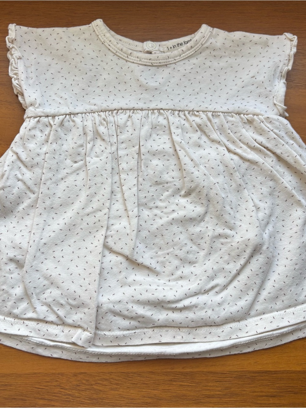 1+ in the Family Cream Dot-Print Girls skirted Romper - Picture 1 of 3